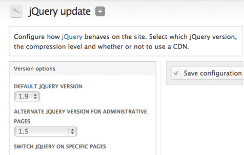 Habilitar jQuery 1.9 en Drupal 7